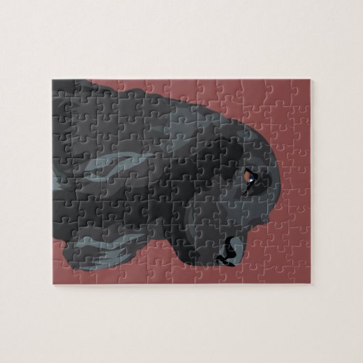 Cocker Spaniel - Zwart - Breedte Sjablonen Legpuzzel (Horizontaal)
