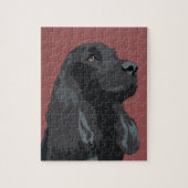 Cocker Spaniel - Zwart - Breedte Sjablonen Legpuzzel (Verticaal)