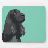 Cocker Spaniel - Zwart - Breedte Sjablonen Muismat (Voorkant)