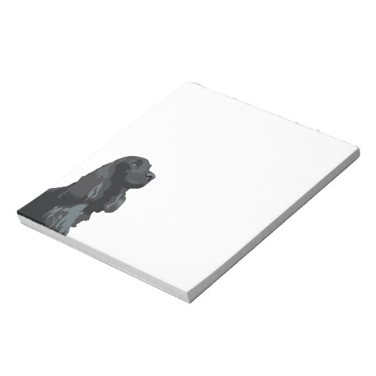 Cocker Spaniel - Zwart - Breedte Sjablonen Notitieblok (Linkerzijde)