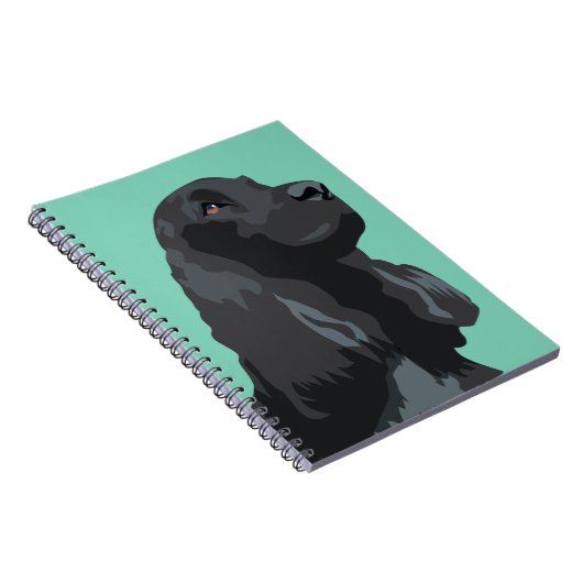 Cocker Spaniel - Zwart - Breedte Sjablonen Notitieboek (Rechterzijde)
