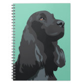 Cocker Spaniel - Zwart - Breedte Sjablonen Notitieboek (Voorkant)