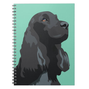 Cocker Spaniel - Zwart - Breedte Sjablonen Notitieboek