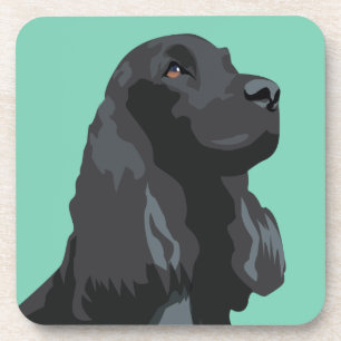 Cocker Spaniel - Zwart - Breedte Sjablonen Onderzetter