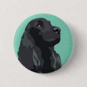 Cocker Spaniel - Zwart - Breedte Sjablonen Ronde Button 5,7 Cm (Voorkant)
