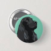 Cocker Spaniel - Zwart - Breedte Sjablonen Ronde Button 5,7 Cm (Voorkant /achterkant)