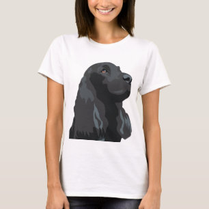 Cocker Spaniel - Zwart - Breedte Sjablonen T-shirt