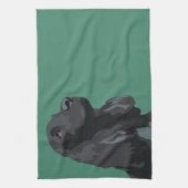 Cocker Spaniel - Zwart - Breedte Sjablonen Theedoek (Verticaal)