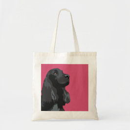 Cocker Spaniel - Zwart - Breedte Sjablonen Tote Bag