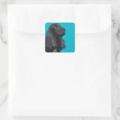 Cocker Spaniel - Zwart - Breedte Sjablonen Vierkante Sticker (Tas)