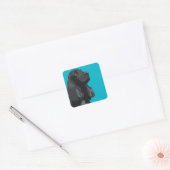 Cocker Spaniel - Zwart - Breedte Sjablonen Vierkante Sticker (Envelop)