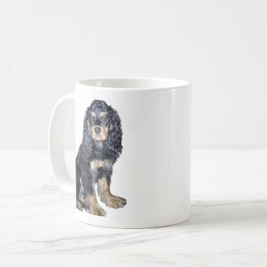 Cocker Spaniel (zwart en bruin) Koffiemok (Voorkant links)