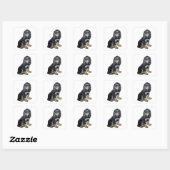 Cocker Spaniel (zwart en bruin) Vierkante Sticker (Vel)
