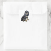 Cocker Spaniel (zwart en bruin) Vierkante Sticker (Tas)