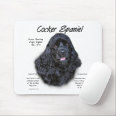 Cocker Spaniel (zwart) Geschiedenis Ontwerp Muismat (Met muis)