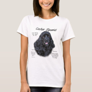 Cocker Spaniel (zwart) Geschiedenis Ontwerp T-shirt