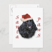 Cocker Spaniel (zwart) Santa Paws Feestdagenkaart (Voorkant / Achterkant)