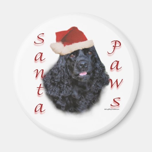 Cocker Spaniel (zwart) Santa Paws Magneet (Voorkant)