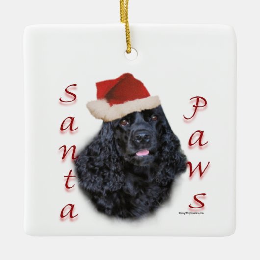 Cocker Spaniel (zwart) Santa Plaus Keramisch Ornament (Voorkant)