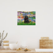 Cocker Spaniel (zwart) - Waterlelies 2 Poster (Keuken)