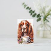 Cocker Spaniel zwart wit Visitekaartje (Staand voorkant)