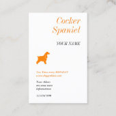 Cocker Spaniel zwart wit Visitekaartje (Achterkant)