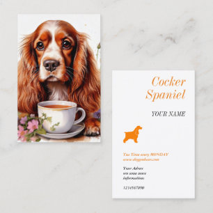 Cocker Spaniel zwart wit Visitekaartje