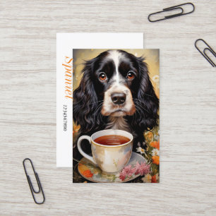 Cocker Spaniel zwart wit Visitekaartje