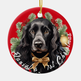 Cocker Spaniel's Eerste Kerstmis Keramisch Ornament