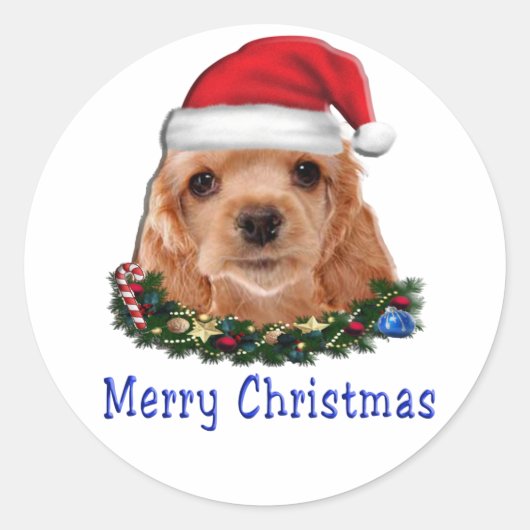 Cocker Spaniels Ronde Sticker (Voorkant)