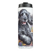 Cocker Spaniel's Sunny Floral Frolic Thermosbeker (Voorkant)