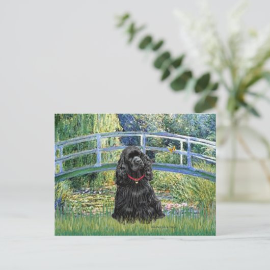 Cocker (zwart) - Bridge Briefkaart (Staand voorkant)
