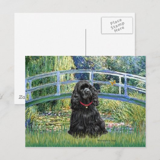Cocker (zwart) - Bridge Briefkaart (Voorkant / Achterkant)