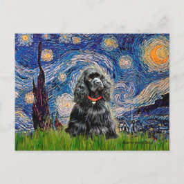 Cocker (zwart) - De sterrennacht Briefkaart