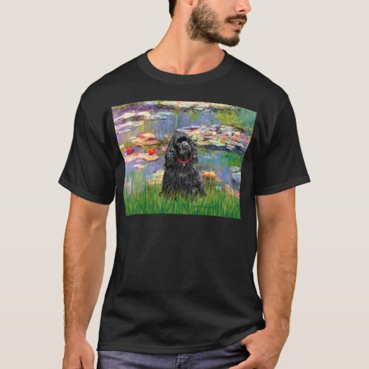 Cocker (zwart) - Waterlelies 2 T-shirt (Voorkant)