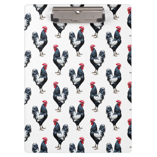 Cockerel Chicken Pattern Design Klembord (Voorkant)