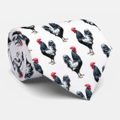 Cockerel Chicken Pattern Design Stropdas (Opgerold)
