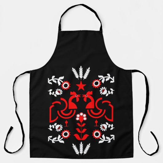 Cockerel Scandinavische volkskunst Schort (Voorkant)