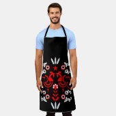 Cockerel Scandinavische volkskunst Schort (Gedragen)