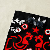 Cockerel Scandinavische volkskunst Strandlaken (In situ)