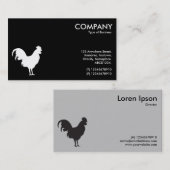 Cockerel Symbool - Wit op Zwart Visitekaartje (Voorkant / Achterkant)