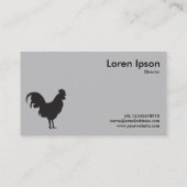 Cockerel Symbool - Wit op Zwart Visitekaartje (Achterkant)