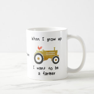Cockerhaan & Yellow Tractor-I wil boer worden. Koffiemok