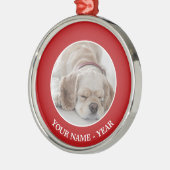 Cockerhond slaapt metalen ornament (Links)