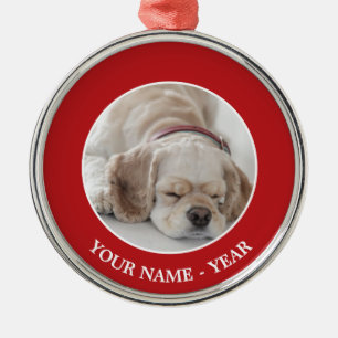 Cockerhond slaapt metalen ornament