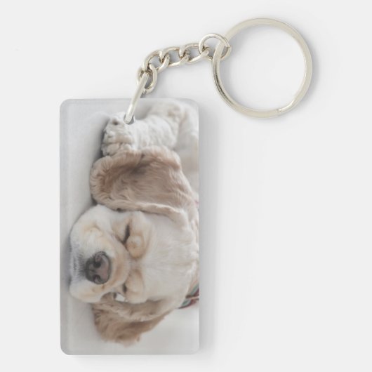 Cockerhond slaapt sleutelhanger (achterkant)