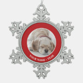Cockerhond slaapt tin sneeuwvlok ornament (Voorkant)