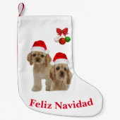 Cockerspaniel Feliz Navidad-kerststop Kleine Kerstsok (Voorkant)