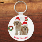 Cockerspaniel Feliz Navidad Sleutelhanger (Voorkant)
