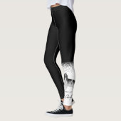 Cockerspaniel in zwart-wit- en aangepaste tekst leggings (Links)